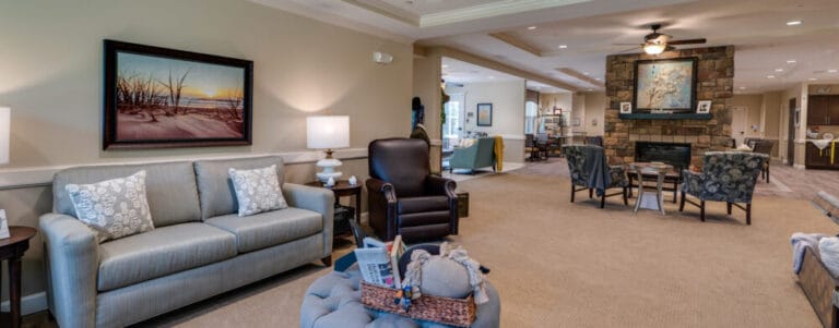 Cozy common area with comfortable seating and decor