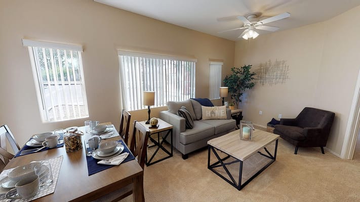 Cozy living area in a senior living facility