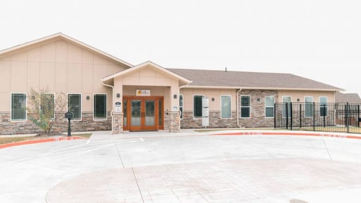 Front entrance of a senior living facility