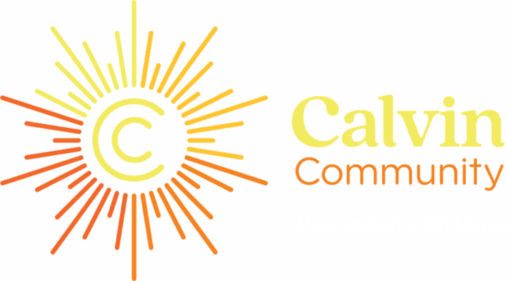 Calvin Community logo with sunburst design