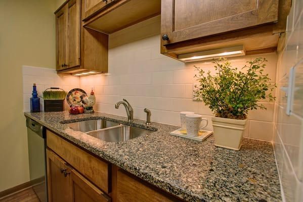 Well-equipped kitchen area with natural light