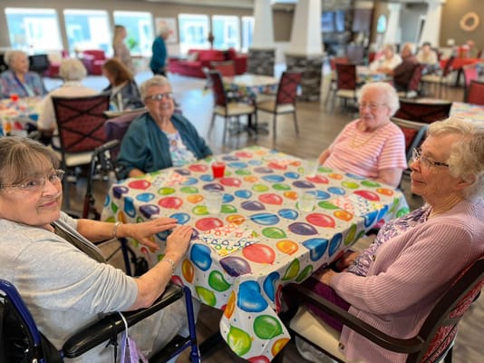 Residents enjoying time together in a common area