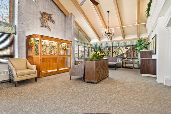 Bright and welcoming common area with comfortable seating