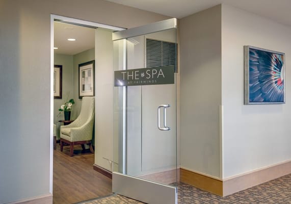 Entrance to the spa area inside Fairwinds