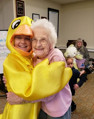 Residents enjoying a fun event in a common area