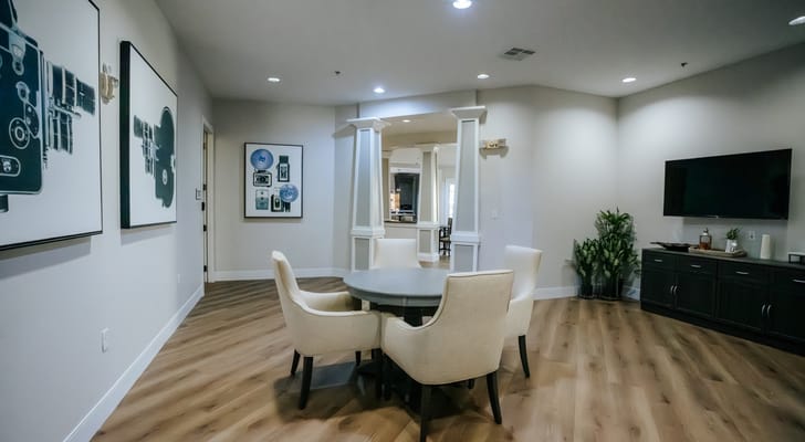 Well-lit interior common area with modern decor