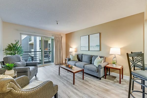 Bright and inviting living space in the facility