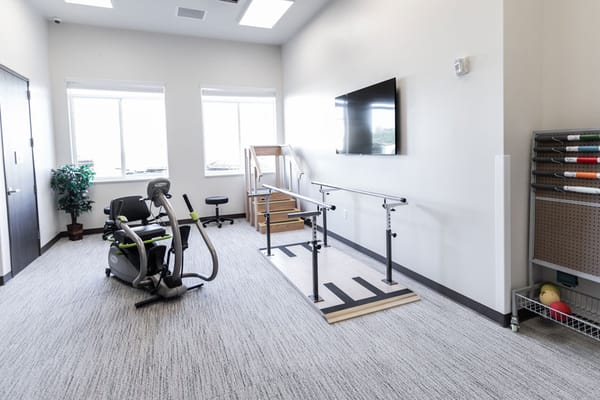 Interior of a therapy room with equipment