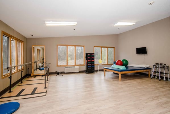 Interior rehabilitation room with equipment