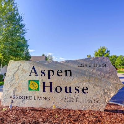 Sign for Aspen House Assisted Living facility