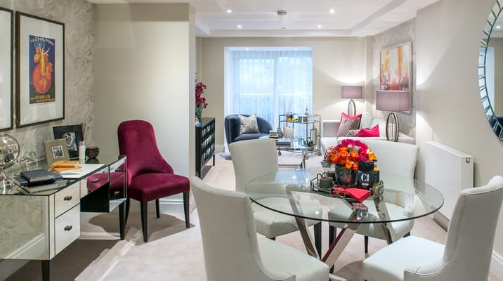 Modern and cozy living room with seating and decor