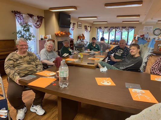 Residents enjoying an activity in a common area