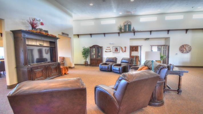 Cozy common area with comfortable seating and decor