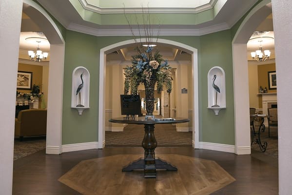Interior view of a welcoming common area in a senior living facility