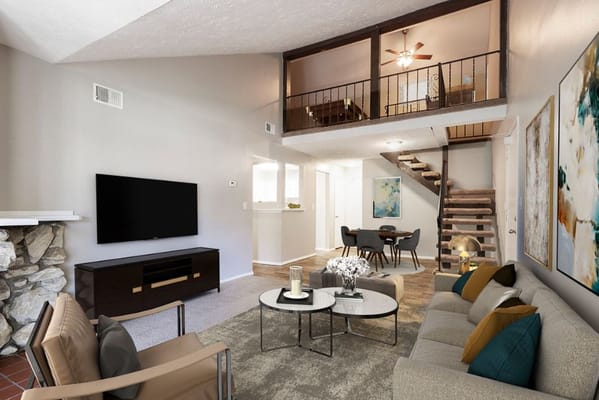 Bright and inviting common area in the facility