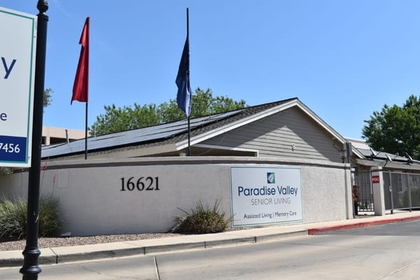 Exterior view of Paradise Valley Senior Living facility