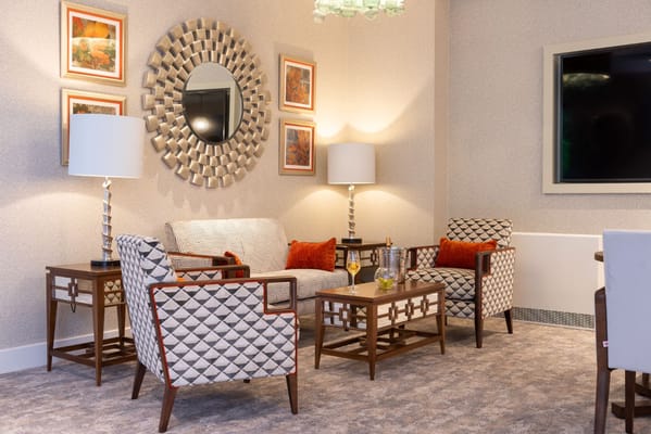 Cozy common area with modern seating and decor