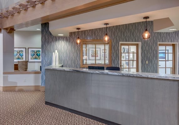 Reception area with a modern design and décor