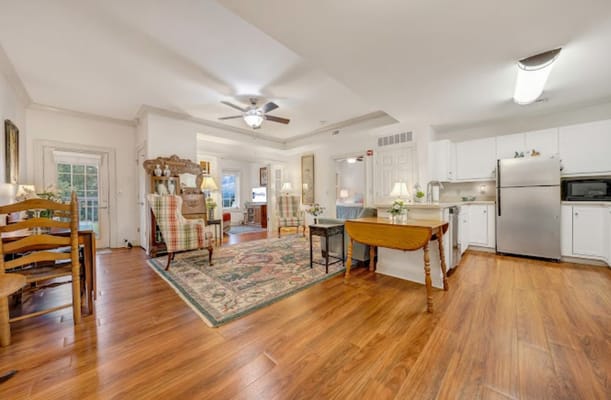 Interior living space with furnishings