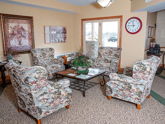 Cozy common area with seating and decor