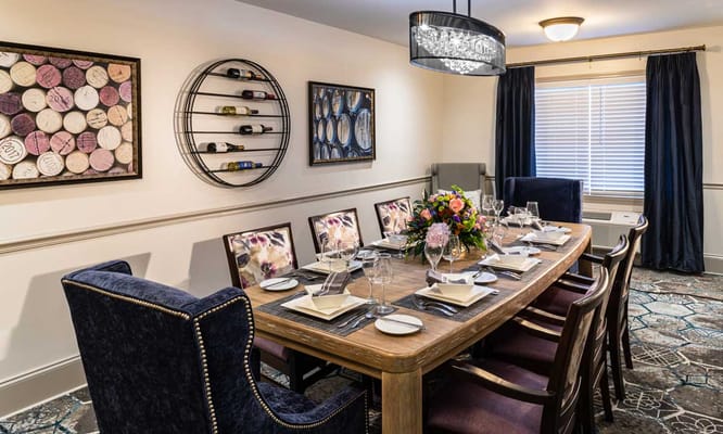 Elegant dining room set for a meal