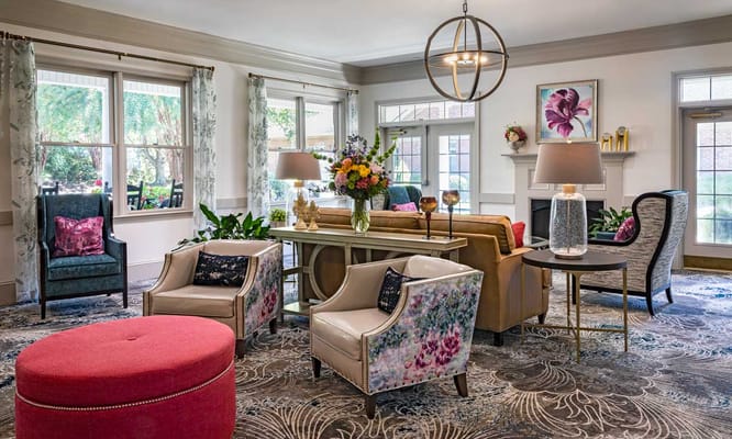 Cozy common area with seating and decor