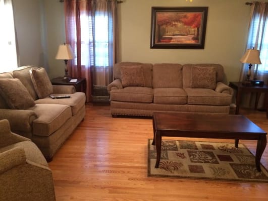 Cozy interior living space with couches and a coffee table