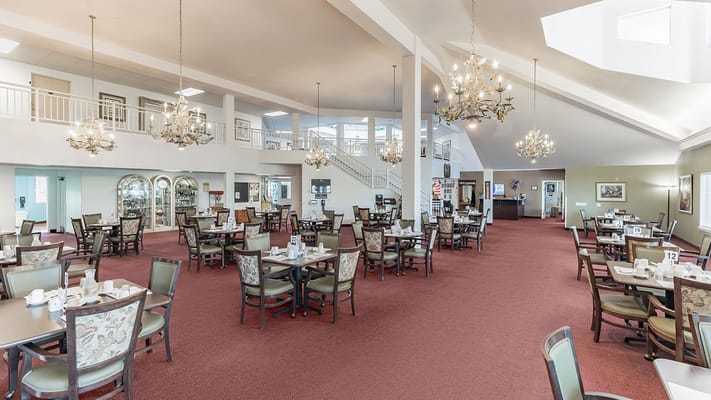 Dining area in a senior living community