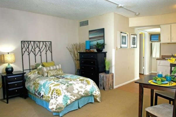 Comfortable bedroom in a senior living facility