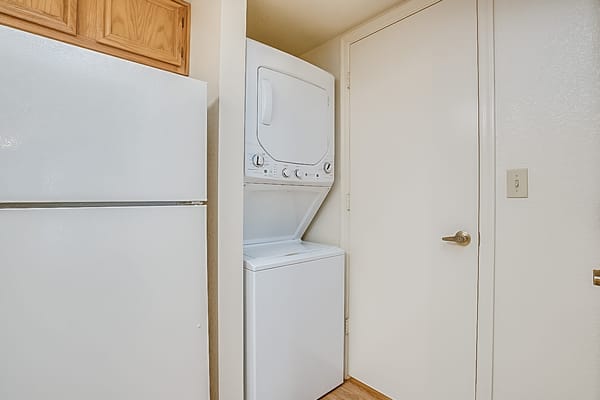 Laundry facilities with washer and dryer in a small space