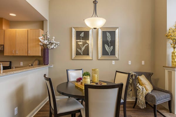 Interior dining area with modern decor