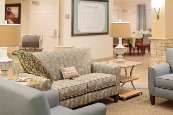 Cozy seating area in a facility common space