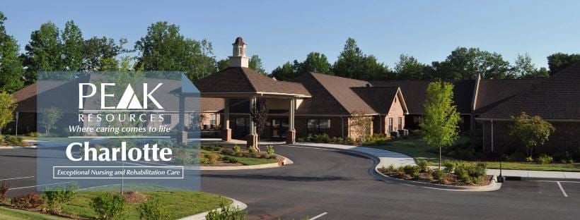 Exterior of Peak Resources Charlotte with logo.