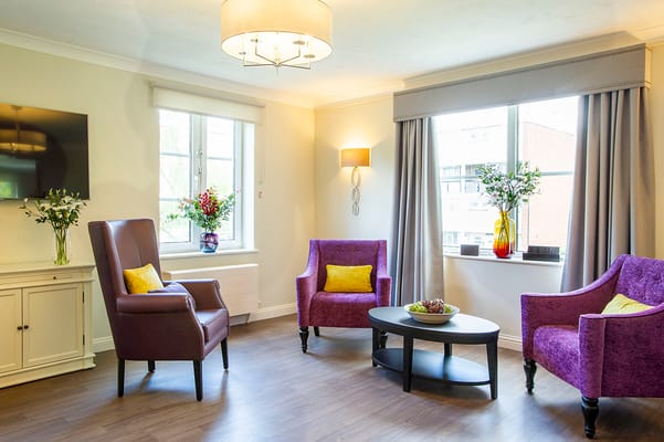 Bright interior of a common area with seating