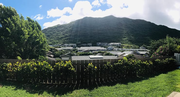View of green mountains and neighborhood from Serenity Care Home.