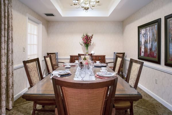 Elegant dining room set for a meal