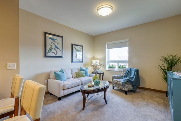 Cozy interior living space with seating and decor