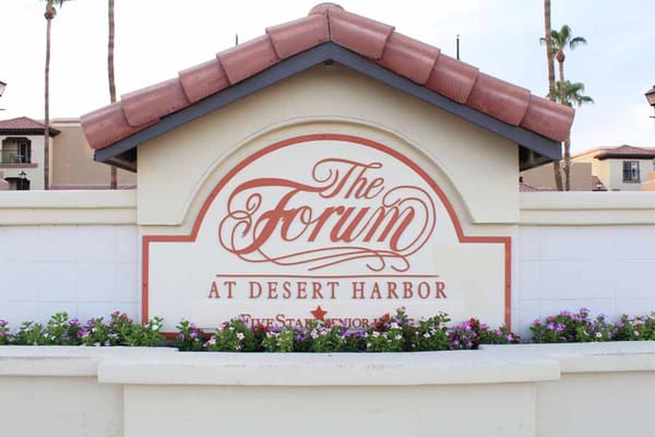 Building signage for The Forum at Desert Harbor