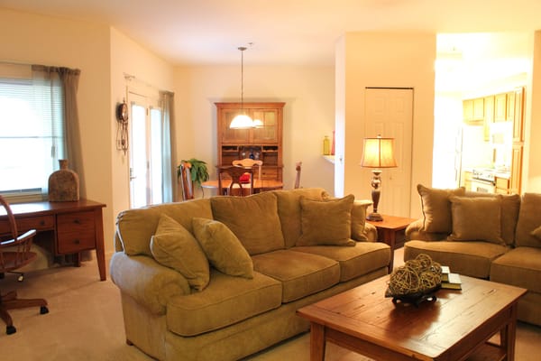 Cozy living room with comfortable seating and decor
