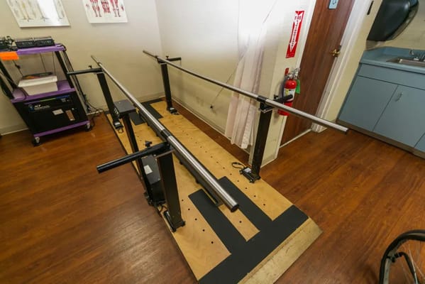 Therapy equipment in a rehabilitation room
