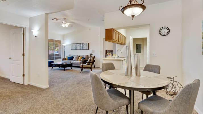 Cozy living area in a senior living facility