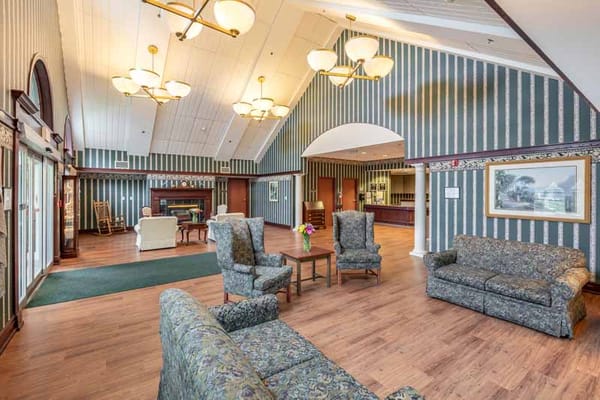 Interior view of a lounge area with seating