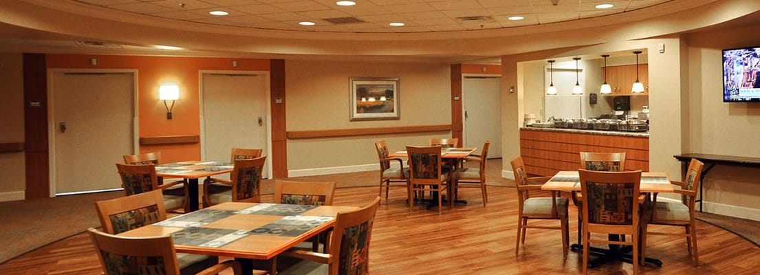 Interior dining area with tables and seating