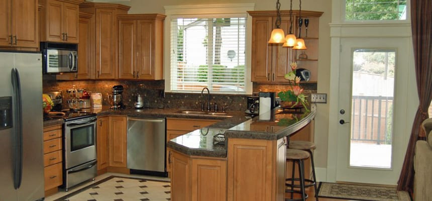 Modern kitchen interior in a senior care facility