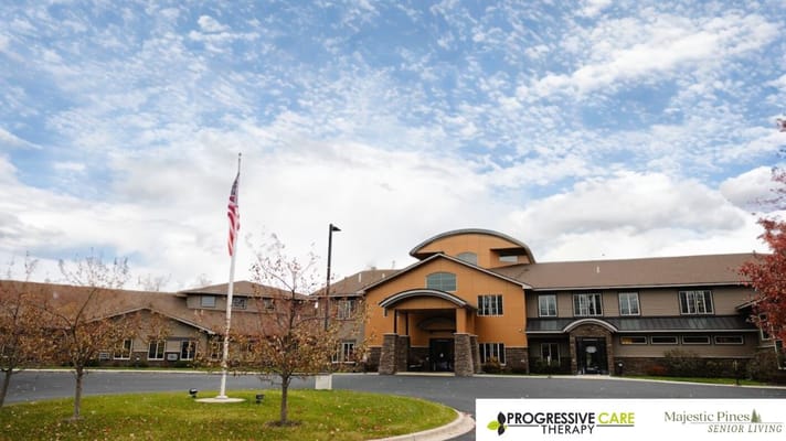 Exterior view of Majestic Pines Senior Living facility