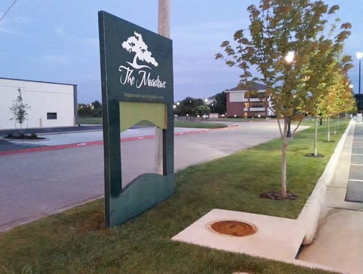 Signage outside The Meadows Independent and Assisted Living Community