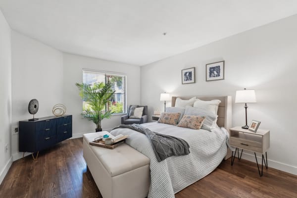 Cozy resident room in an assisted living facility