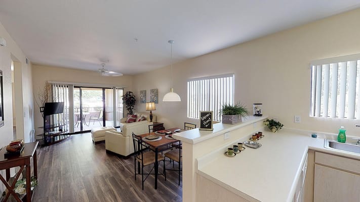 Bright and spacious interior living area in the facility