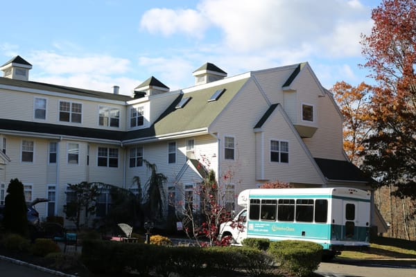Exterior view of HarborChase of Branford with shuttle
