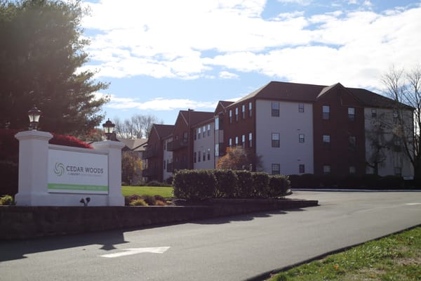 Exterior view of Cedar Woods nursing home